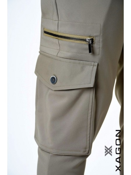 XAGON MAN Cargo Παντελόνι A24032ZPRM20 Λαδί XAGON MAN - 2