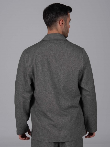 NINETEEN Σακάκι σταυροκουμπωτό X24-1035 Γκρι μελανζέ NINETEEN - 2