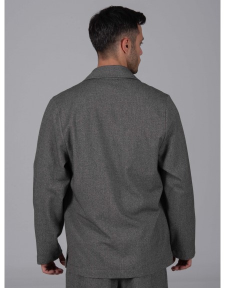 NINETEEN Σακάκι σταυροκουμπωτό X24-1035 Γκρι μελανζέ NINETEEN - 2