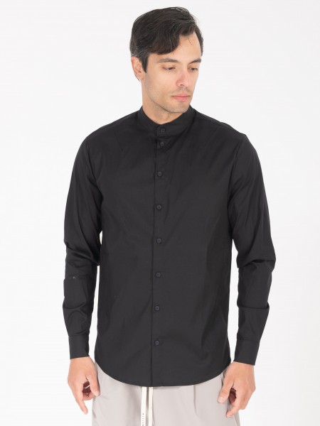 NINETEEN Πουκάμισο mao K25-1012 Μαύρο NINETEEN - 1