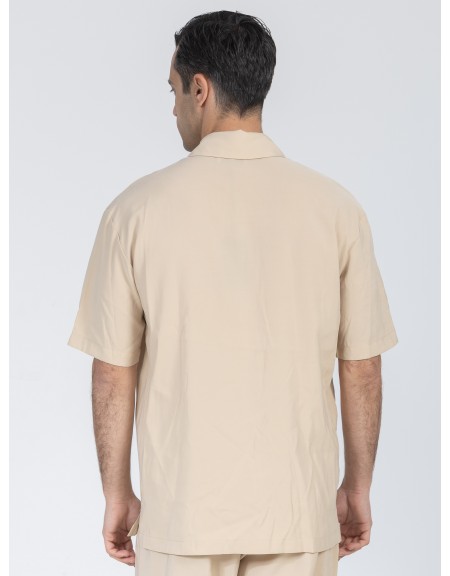 NINETEEN T-shirt polo K26-1026 Μπεζ NINETEEN - 2