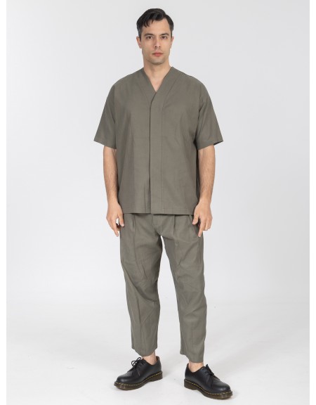 NINETEEN Short sleeve shirt K26-1062 Olive NINETEEN - 1