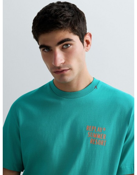REPLAY T-shirt M3378.000.23608P Petrol REPLAY - 3
