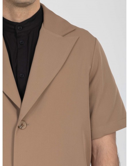 NINETEEN Short sleeve jacket K26-1005 Brown - Beige NINETEEN - 3