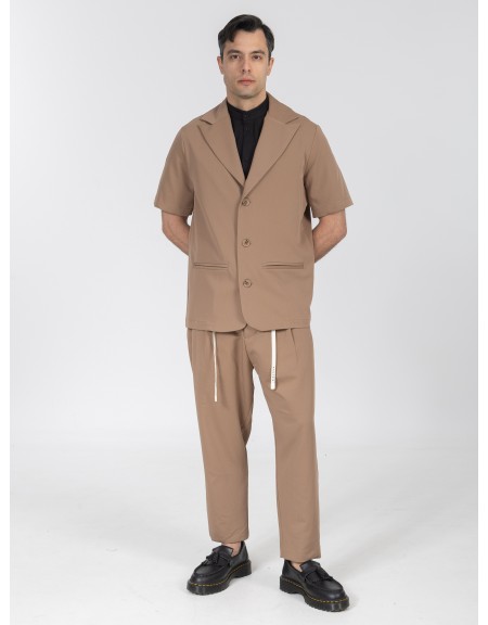 NINETEEN Short sleeve jacket K26-1005 Brown - Beige NINETEEN - 4