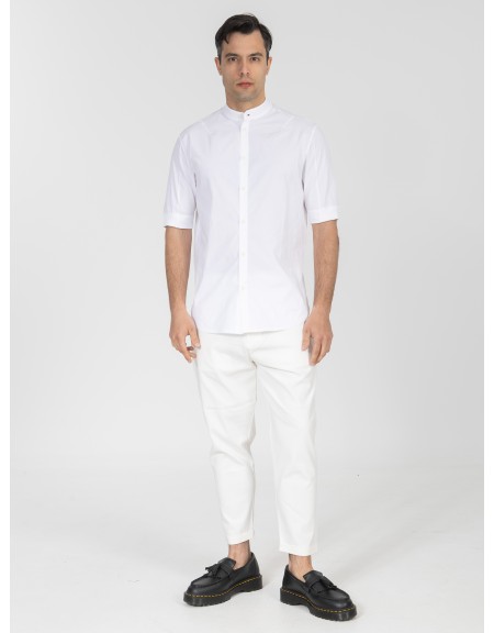 NINETEEN Short sleeve mao shirt K26-1003 White NINETEEN - 4