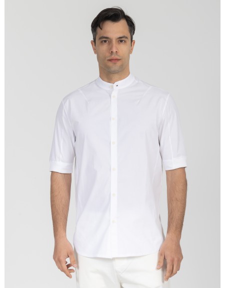 NINETEEN Short sleeve mao shirt K26-1003 White NINETEEN - 1