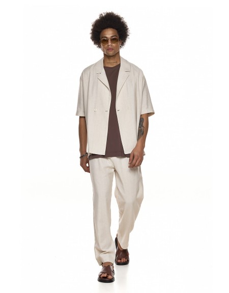 DIVERSE Short sleeve shirt 26046-390-465 Beige DIVERSE - 2