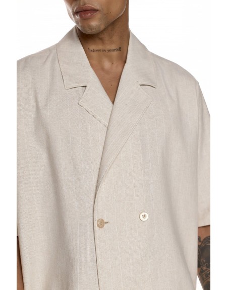 DIVERSE Short sleeve shirt 26046-390-465 Beige DIVERSE - 4