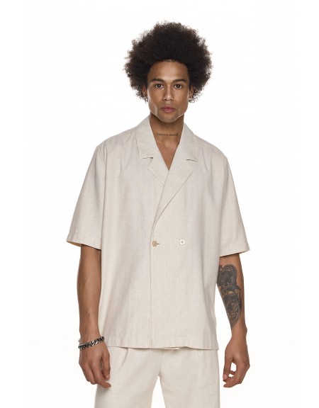 DIVERSE Short sleeve shirt 26046-390-465 Beige DIVERSE - 5