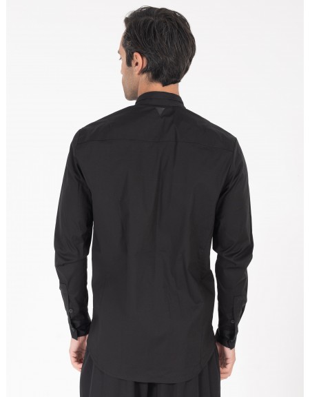 NINETEEN Mao Shirt K26-1085 Black NINETEEN - 1