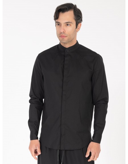 NINETEEN Mao Shirt K26-1085 Black NINETEEN - 4