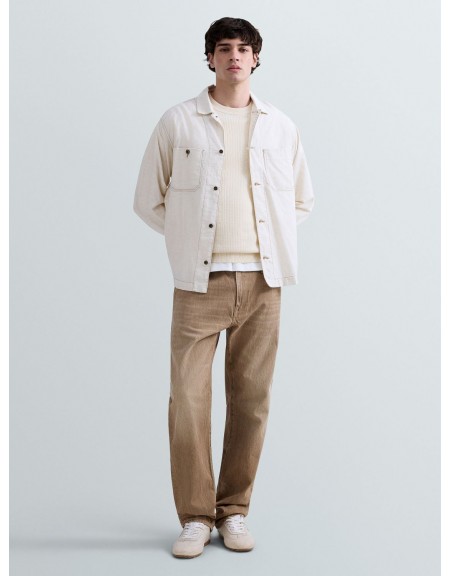 REPLAY Πουκάμισο - Jacket MV864E.000.238 07A Μπεζ REPLAY - 5