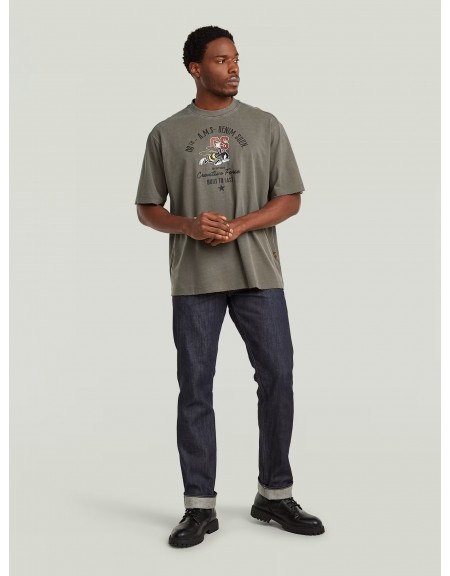 G-STAR RAW T-shirt D29297-E401-C982 FRONT GR ANGRY BEE LOOSE R T Γκρι - Λαδί G-STAR RAW - 5