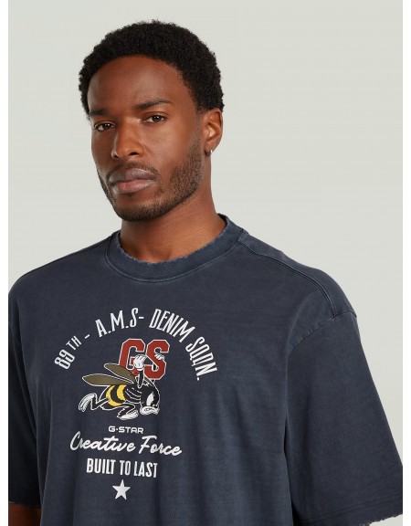 G-STAR RAW T-shirt D29297-E401-D418 FRONT GR ANGRY BEE LOOSE R T Μπλε G-STAR RAW - 2