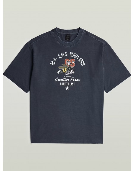 G-STAR RAW T-shirt D29297-E401-D418 FRONT GR ANGRY BEE LOOSE R T Μπλε G-STAR RAW - 7