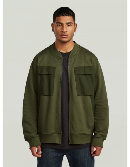 G-STAR RAW Ζακέτα φούτερ D28824-E553-B230 WOVEN MIX SW Λαδί G-STAR RAW - 1