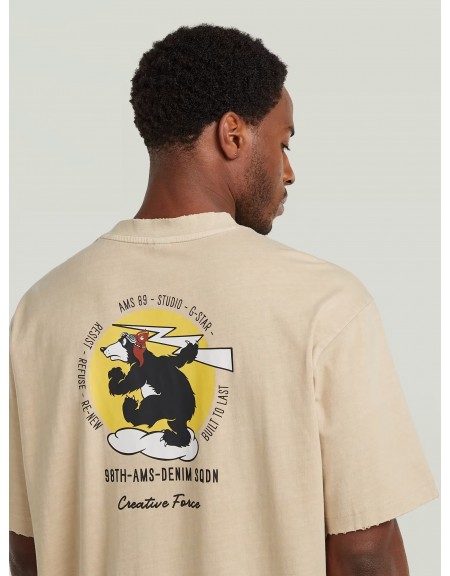 G-STAR RAW T-shirt D28605-E401-H970 BACK GR LOOSE R T Μπεζ G-STAR RAW - 1