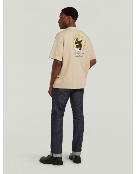 G-STAR RAW T-shirt D28605-E401-H970 BACK GR LOOSE R T Μπεζ G-STAR RAW - 3