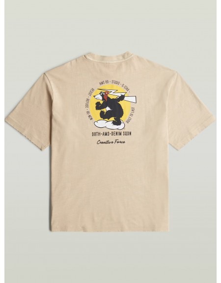 G-STAR RAW T-shirt D28605-E401-H970 BACK GR LOOSE R T Μπεζ G-STAR RAW - 7