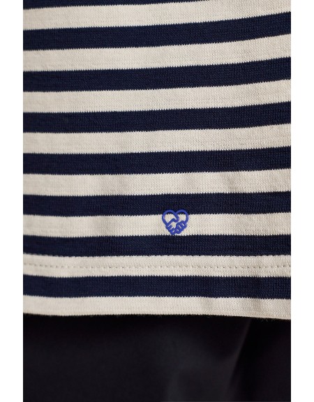 DIVERSE T-shirt μαρινιέρα 26047-281-418 Μπεζ - Μπλε - 3