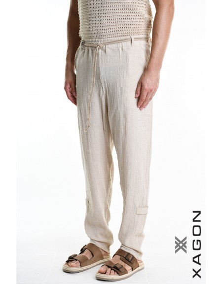 XAGON MAN Παντελόνι 2JX2713 Μπεζ XAGON MAN - 6
