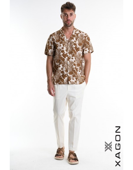 XAGON MAN Short-sleeved shirt 2PACANA Floral - Beige - Olive XAGON MAN - 5