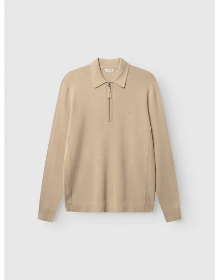GABBA Knitted blouse ADRIEL HALF ZIP LUME LS Beige GABBA - 1
