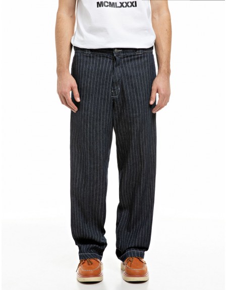 REPLAY INC Striped pants KU1009.000.139 D04 WAIST Blue REPLAY - 1
