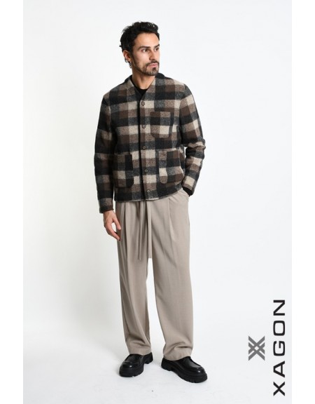 XAGON MAN Checkered jacket 2WCARBU Brown - Beige XAGON MAN - 4