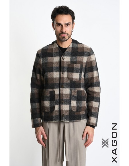 XAGON MAN Checkered jacket 2WCARBU Brown - Beige XAGON MAN - 1