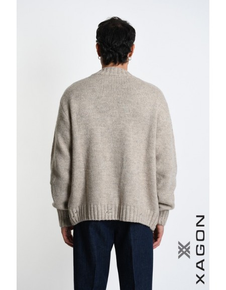 XAGON MAN Ζακέτα πλεκτή 2KOTTUC Μπεζ XAGON MAN - 2