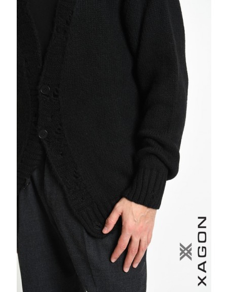 XAGON MAN Ζακέτα πλεκτή 2KOTTUC Μαύρο XAGON MAN - 7
