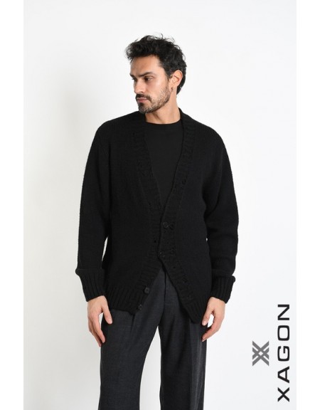 XAGON MAN Ζακέτα πλεκτή 2KOTTUC Μαύρο XAGON MAN - 8