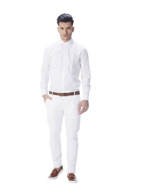 PAPILIO GARAMAS chino παντελόνι PP-195000/16 λευκό