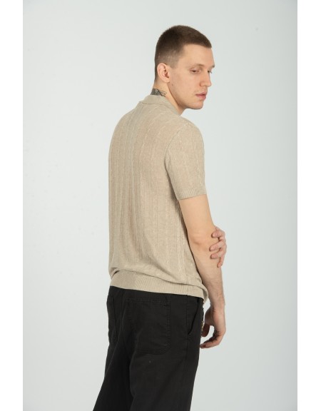 XAGON MAN t-shirt J01202 μπεζ XAGON MAN - 4
