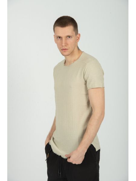 XAGON MAN t-shirt VUZ440 μπεζ XAGON MAN - 4