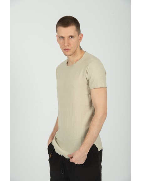 XAGON MAN t-shirt VUZ440 μπεζ XAGON MAN - 4