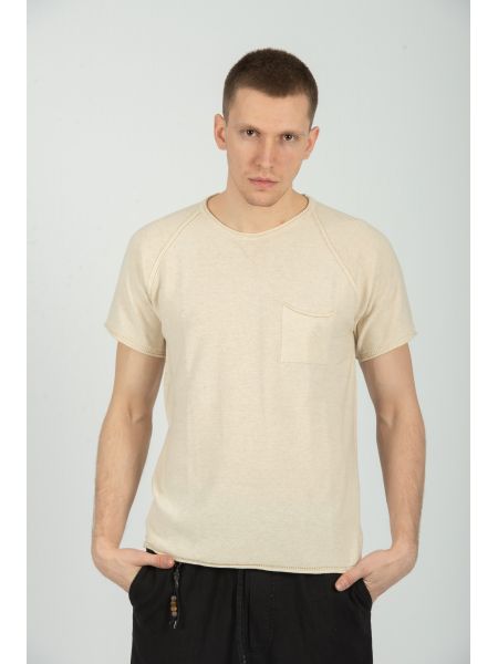 XAGON MAN t-shirt D12501 μπεζ XAGON MAN - 4