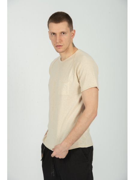 XAGON MAN t-shirt D12501 μπεζ XAGON MAN - 3