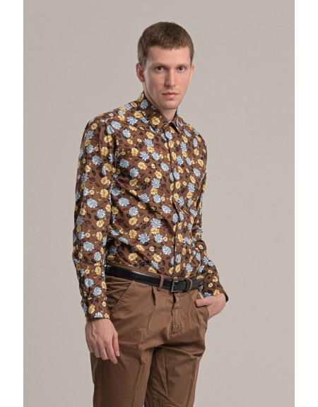 GUARDAROBA shirt GU-600/102 brown GUARDAROBA - 3
