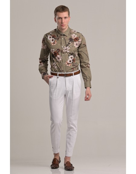 GUARDAROBA παντελόνι chino GPP-220/01 λευκό GUARDAROBA - 4