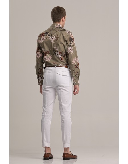 GUARDAROBA παντελόνι chino GPP-220/01 λευκό GUARDAROBA - 5