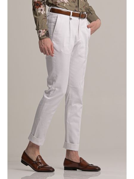 GUARDAROBA παντελόνι chino GPP-220/01 λευκό GUARDAROBA - 3