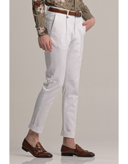 GUARDAROBA παντελόνι chino GPP-220/01 λευκό GUARDAROBA - 3