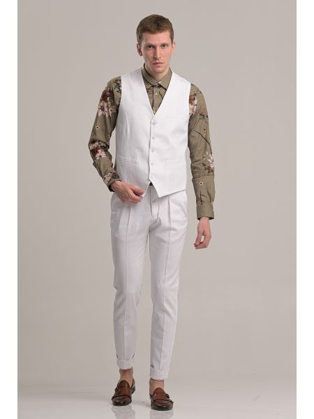 GUARDAROBA παντελόνι chino GPP-220/01 λευκό GUARDAROBA - 6