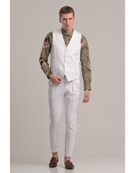 GUARDAROBA παντελόνι chino GPP-220/01 λευκό GUARDAROBA - 6