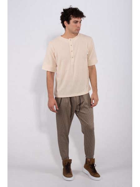 XAGON MAN παντελόνι chino ZEUBEA μπεζ-μαύρο XAGON MAN - 3