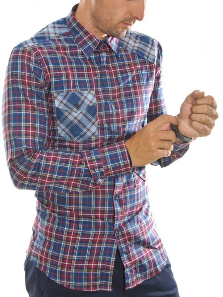 Papilio Garamas πουκάμισο PG-221/1 μπλε καρό PAPILIO GARAMAS - 4