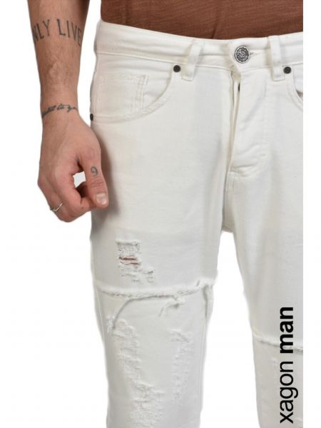 XAGON MAN Jean Παντελόνι USTRON Λευκό XAGON MAN - 2